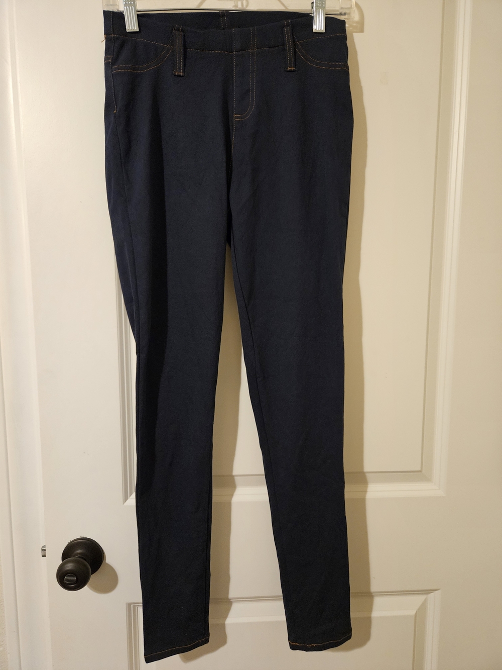 jonathan martin Dark Blue Slim Ponte Pants with Contrast Stitching